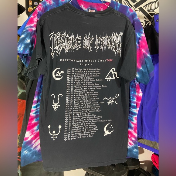 Cradle of filth 2019 Cryptoriana world tour band tee - Picture 2 of 4